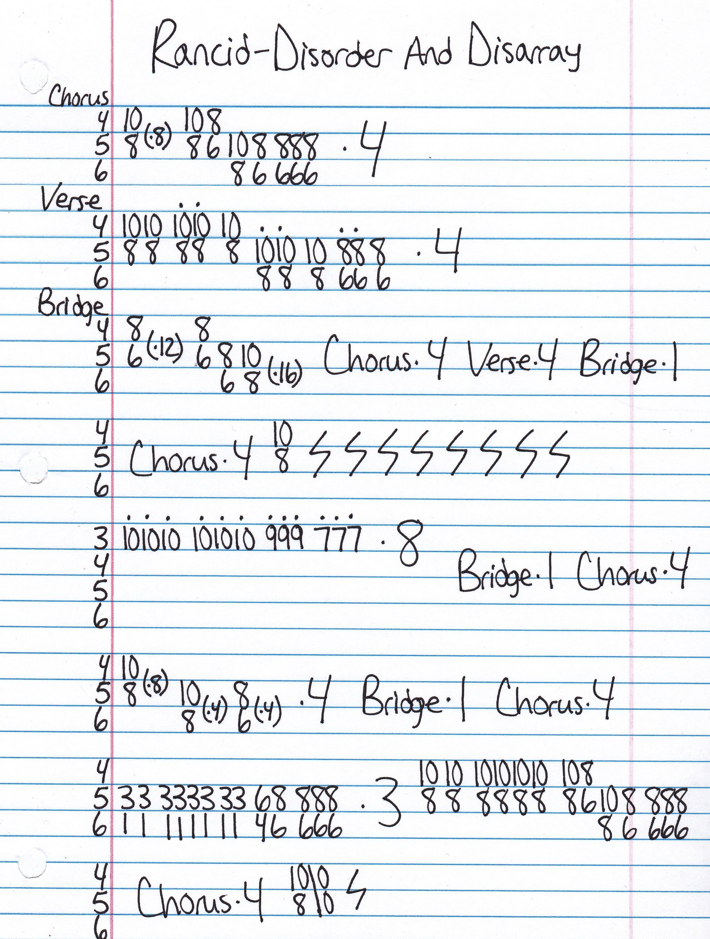 High quality guitar tab for Disorder And Disarray by Rancid off of the album ...And Out Come The Wolves. ***Complete and accurate guitar tab!***